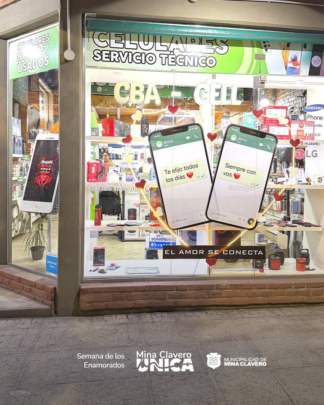 Mina Clavero celebra el amor con un creativo concurso de vidrieras comerciales