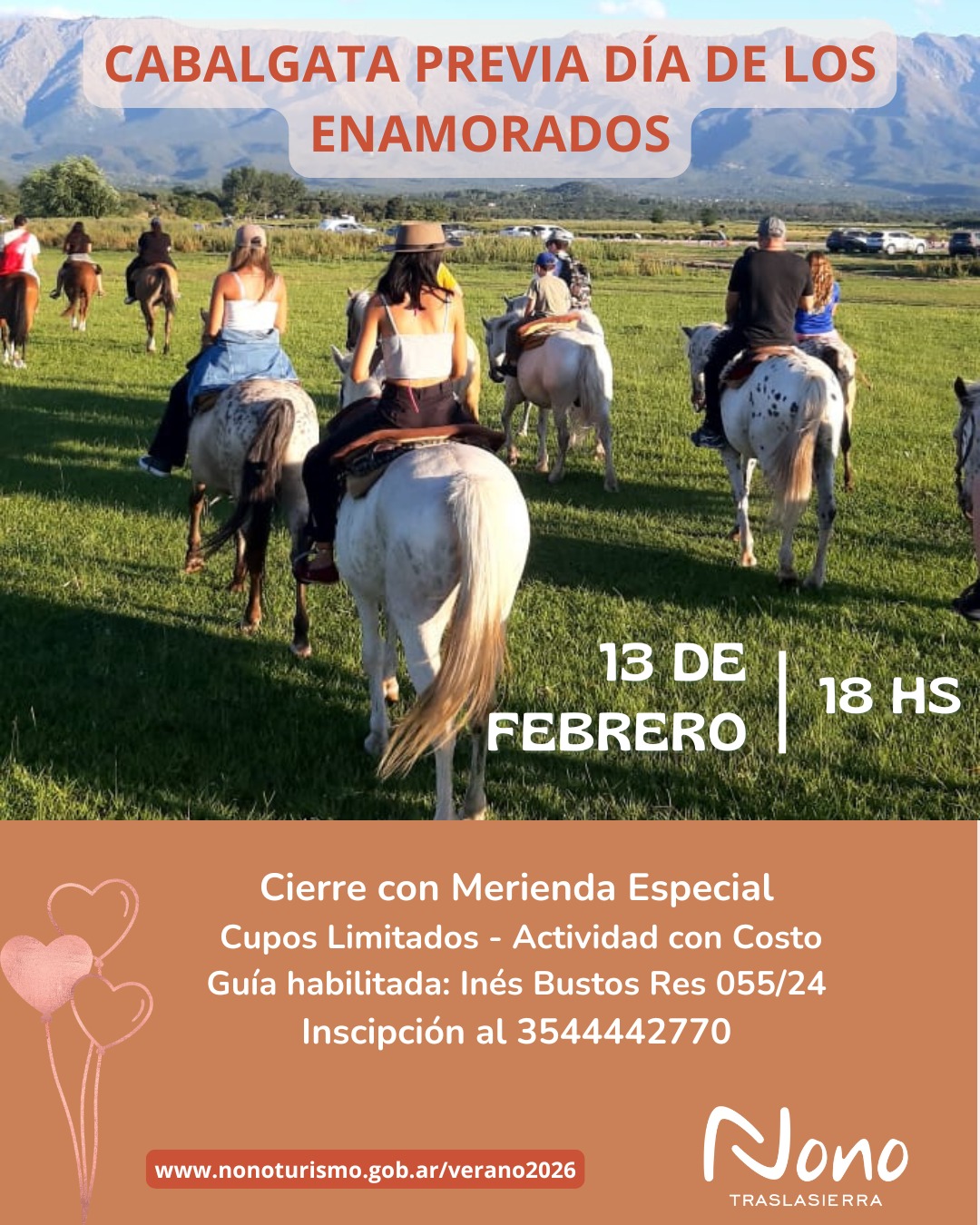 San Valentín a caballo: proponen una cabalgata especial para celebrar el amor en la naturaleza en Nono
