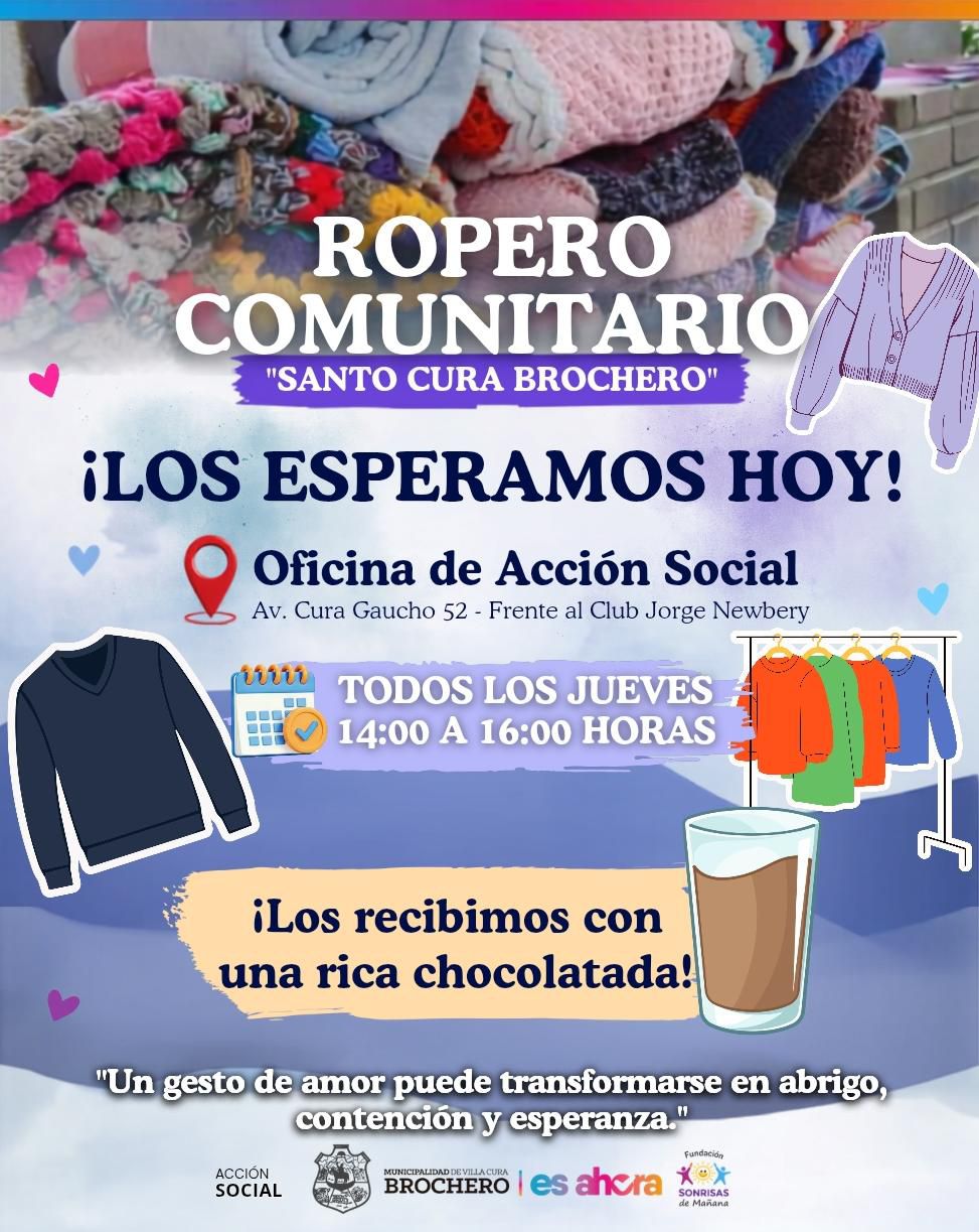  Ropero Comunitario “Santo Cura Brochero”:  ¡con chocolate caliente para compartir!