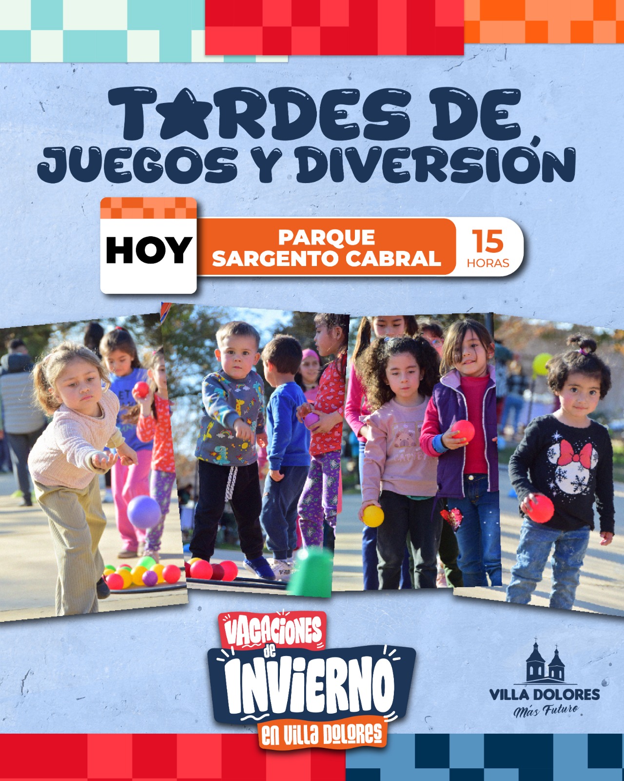 Villa Dolores ofrece una tarde de juegos y actividades en el Parque Sargento Cabral por las vacaciones de invierno